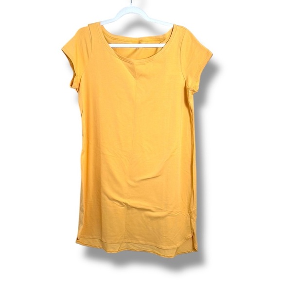 NWT Eileen Fisher Yellow Ballet Neck Mini Dress Size Large - Picture 1 of 5